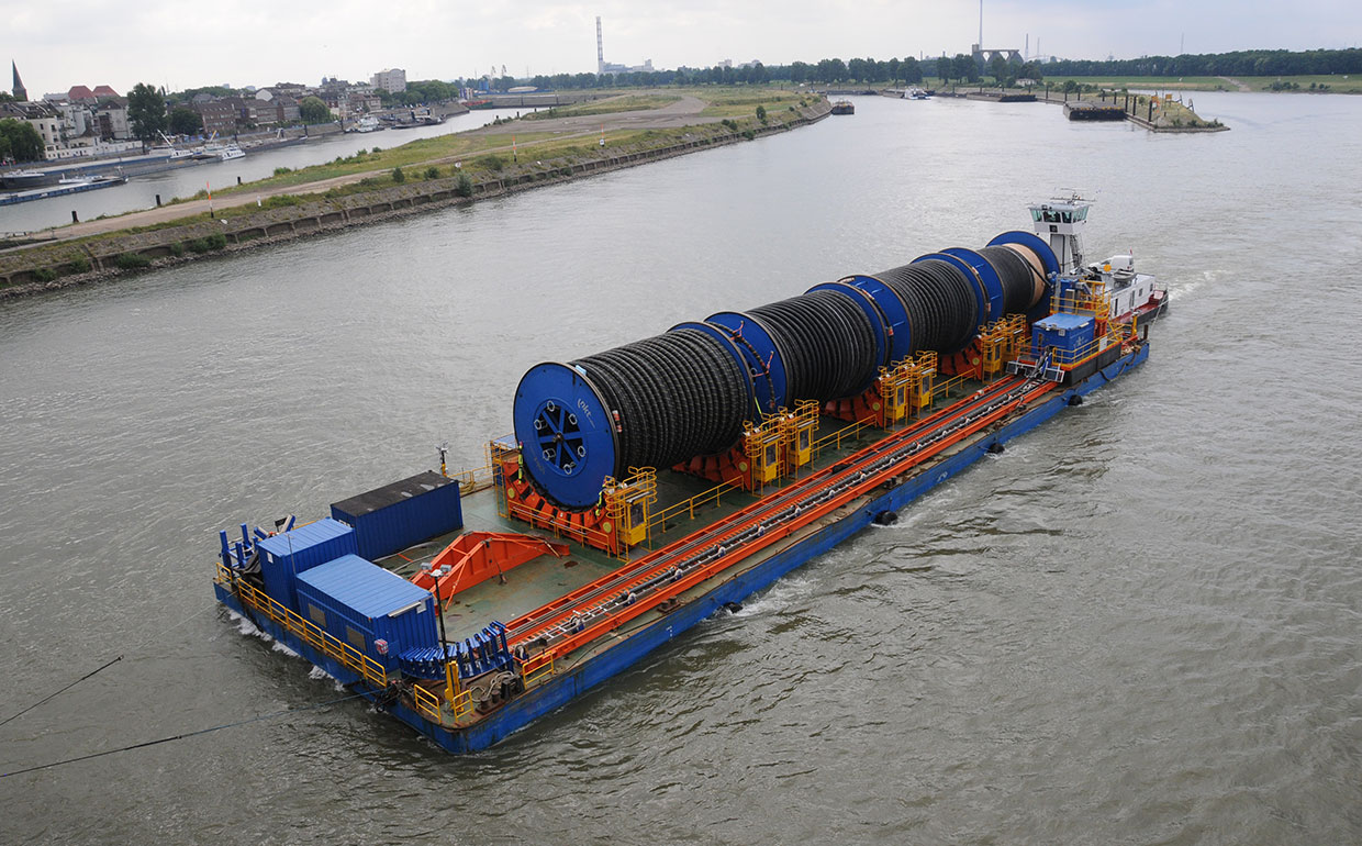 Cable transports on Rhine River.